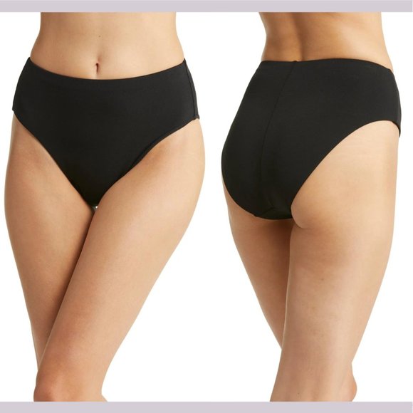 NEW Robin Piccone [ Medium ] Ava High Waist‎ Bikini Bottoms in Black - Picture 1 of 12